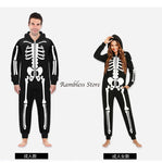 Parent-child Party Scary Skulls Cosplay Suits Luminous Skeleton Shape Costumes for Kids Adults Families Halloween Cos Clothing