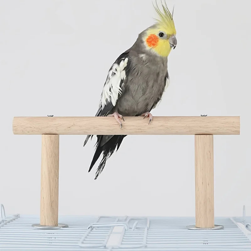 Wooden Bird Perch Stand Parrot Play Toys Supplies
