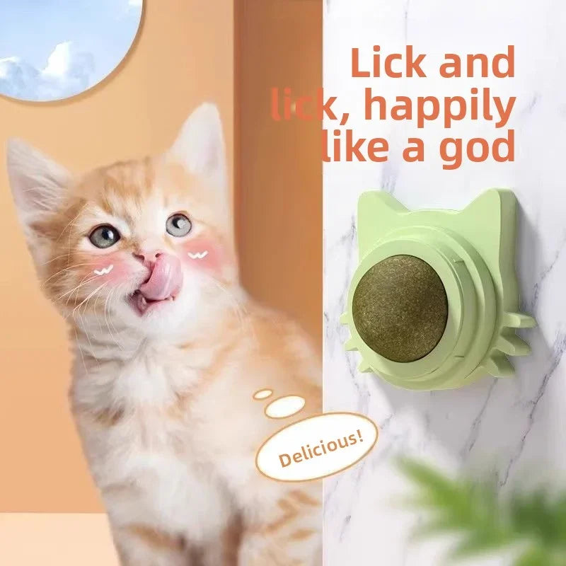 Natural Catnip Rotating Wall Stick Scratch Cat Toy