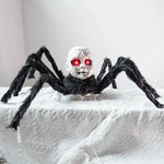 Halloween Animatronic Doll Face Spider Motion Activated Glowing Eyes Sound Control Scary Walking Toy Haunted House Prop
