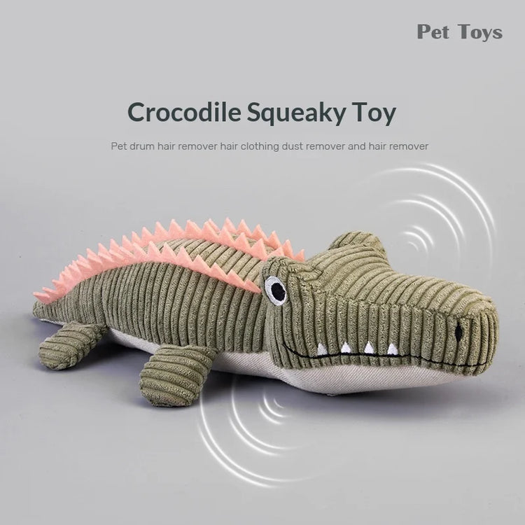 Realistic Crocodile Plush Squeaky Chew Puppy Teeth Toy