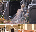Halloween Decoration White Spider Web Artificial Stretchy Cobweb for Halloween Scary Home Party Scene Props Haunted House Decor