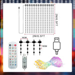 LED Christmas Curtain Light Holiday Fairy Lamp App Control Music Sync DIY Pattern Waterproof for Indoor Outdoor Party Home Decor