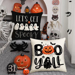 1pc/4pcs Halloween decoration pillow cover, trick or treat cushion cover, ghost, pumpkin head, bat decoration sofa cushion cover