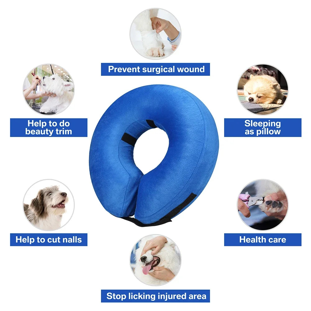 Inflatable Dog Recovery Collar Soft Protective Blow Up