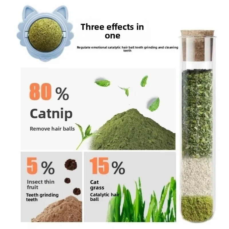 Natural Catnip Rotating Wall Stick Scratch Cat Toy