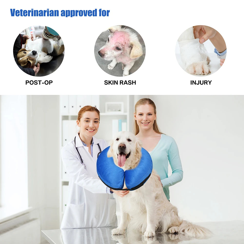 Inflatable Dog Recovery Collar Soft Protective Blow Up