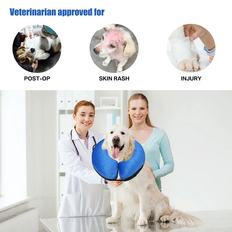 Inflatable Dog Recovery Collar Soft Protective Blow Up