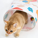 Crinkle Cat Tunnel Foldable Play Tube Dangling Ball