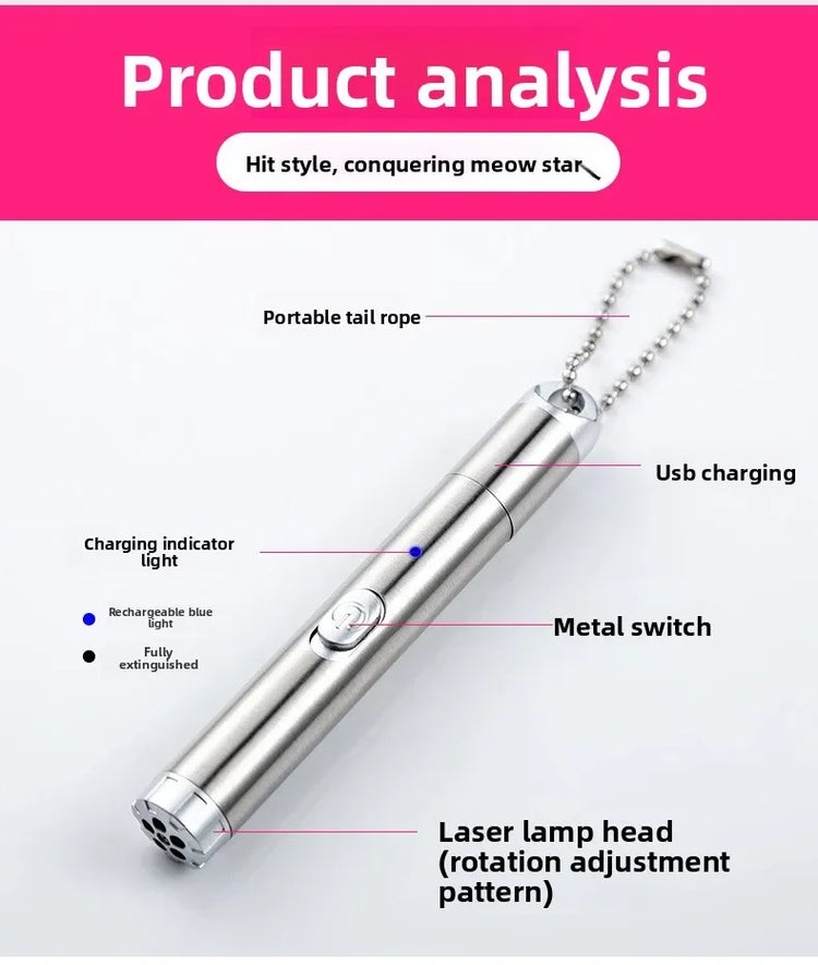 3in1 Laser Pen Cat Teaser Purple Light Laser Toy