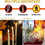 Flameless Taper Candles with Remote Control Flickering LED Candles Taper Warm White Light LED Candlesticks for Christmas Wedding