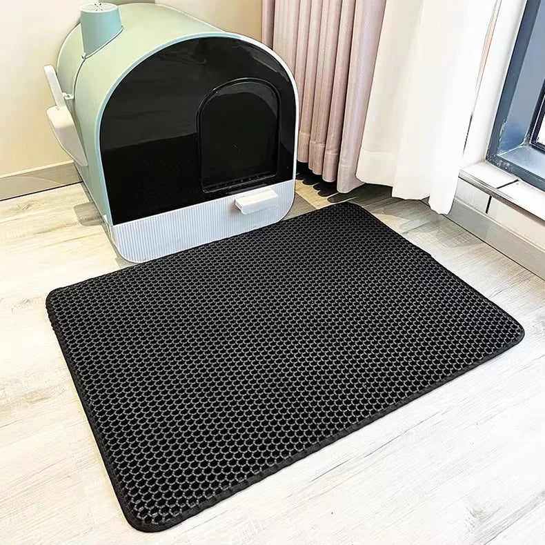 Double Layer Cat Litter Mat Waterproof Toilet Rug