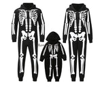 Parent-child Party Scary Skulls Cosplay Suits Luminous Skeleton Shape Costumes for Kids Adults Families Halloween Cos Clothing