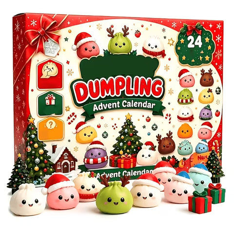 Dumpling Squishy Advent Calendar – 24 Days of Cute Christmas Squishies + 1 Bonus Toy (25 Pieces)