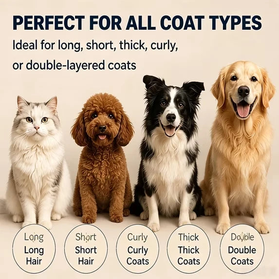 Dual-Sided Undercoat Rake Pet Grooming Comb for Dogs & Cats
